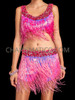 Swift Elegance Taylor's Inspired Pink Beaded Fringe Top & Shorts Set