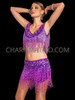 Swift Elegance Taylor's Inspired Purple Beaded Fringe Top & Shorts Set