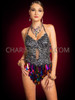 Spectacle Multi-color Teardrop Sequin Showgirl Leotard 