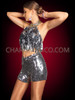 Ultimate Festival Silver Teardrop Top & Sequin Shorts