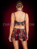 Electrifying Rave Red Black Sequin Top & Shorts