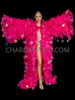 Fuchsia Ruffle Organza Drag Queen Coat with Large Star Sequin