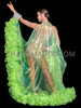 Neon Green Glamorous Ruffle Boa Drag Queen Wing Cape