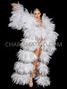 White Silver Organza Drag Dramatic Fluff Coat