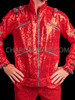 Showstopper Red Sequin Dance Men Jacket and Pants Set 