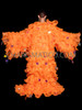 Twinkle Starlight Orange Glitter Organza Ruffle Coat with Star Sequin