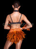 Samba Carnival Orange Feather Bra and Skirt Set