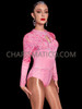 Pink Barbie Bliss Long Sleeve Dancer Rhinestone Bodysuit