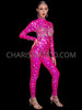Fuchsia Glitz Gala Sequin Extravaganza Performance Catsuit Jumpsuit