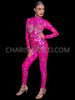 Fuchsia Glitz Gala Sequin Extravaganza Performance Catsuit Jumpsuit