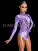 Lavender Elegance Dancer Rhinestone Long Sleeve Bodysuit