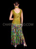 Green Multi-color Long Tassels Fringe Drag Gown