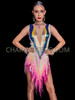 Pastel Ombré Beaded Fringe Tassel Dance Dress