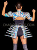  Hologram Silver Futuristic Warrior Vinyl Borolo & Cage Skirt Set