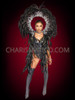 Spectacular Large Black Feather Circular Cabaret Wing 