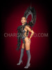 Spectacular Large Black Feather Circular Cabaret Wing 