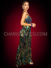 Peacock Elegance Teardrop Pageant Sequin Gown 
