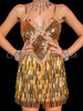 Glamour Gold Rectangular Sequin Salsa Dress