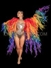 LGBT Gay Pride Flame Organza Showstopper Rainbow Jacket