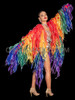 LGBT Gay Pride Flame Organza Showstopper Rainbow Jacket