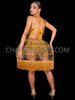 Vegas Gold Sequin Leotard with Beaded Cage Skirt