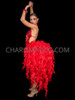 Red Showgirl Burlesque Organza Tail Bustle Skirt