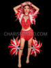 Red Samba Feather Fantasy Fest Carnival Costume Set 