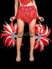 Red Samba Feather Fantasy Fest Carnival Costume Set 