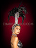 Black Spectacle Rooster Feather Tall Cabaret Headdress