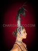 Black Spectacle Rooster Feather Tall Cabaret Headdress