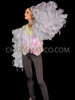 White Teardrop Sequin Drag Queen Jacket with Ruffle Organza Sleeves