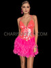 Radiant Neon Pink Sequin Feather Dress