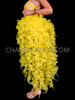 Yellow Flame Organza Tail Bustle Skirt