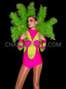 Neon Geen Carnival Starlight Marabou Feather Backpack