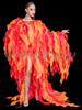 Red Orange Fire Frame Ruffle Drag Queen Tissue Coat