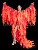 Red Orange Fire Frame Ruffle Drag Queen Tissue Coat
