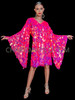 Pink Diamond Cut Sequin Flair Bat Wing Dress