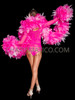 Neon Pink Organza Ruffle Boa with Delicate Light Pink Leaves