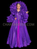 Purple Victorian Mardi Gras Drag Ball Gown with Ruffle Collar
