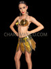 Gold Roman Gladiator Burning Man Bra and Skirt Set