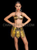 Gold Roman Gladiator Burning Man Bra and Skirt Set