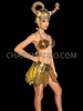  Gold Roman Gladiator Devil Burning Costume Set