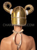 Gold Devil Burning Demon Horn Headdress Helmet