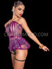  Purple Vinyl Cage Corset with Molded Hip Cages