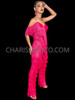  Asymmetric Off Shoulder Latin Fringe Dance Jumpsuit