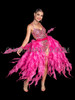 Fuchsia Ruffle Flame Organza Bustle Skirt