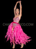 Fuchsia Ruffle Flame Organza Bustle Skirt