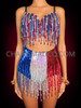 Independence Sparkle Patriotic Sequin Booty Short and Bra Set