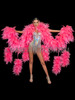 Neon Pink Petal Burlesque Organza Boa with Mini Boa Tassels