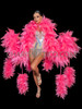 Neon Pink Petal Burlesque Organza Boa with Mini Boa Tassels